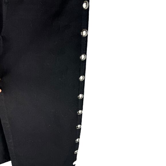 Khaite Rapton Wide Leg Studded Cropped Jeans Black Size 28 - Picture 5 of 10